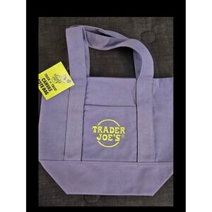 Trader Joe's Purple Canvas Halloween Tote Bag Small Reusable Grocery Shopping